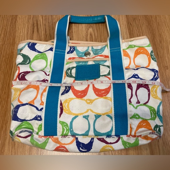 Coach Colorful Canvas Shoulder Handbag - Picture 8 of 9